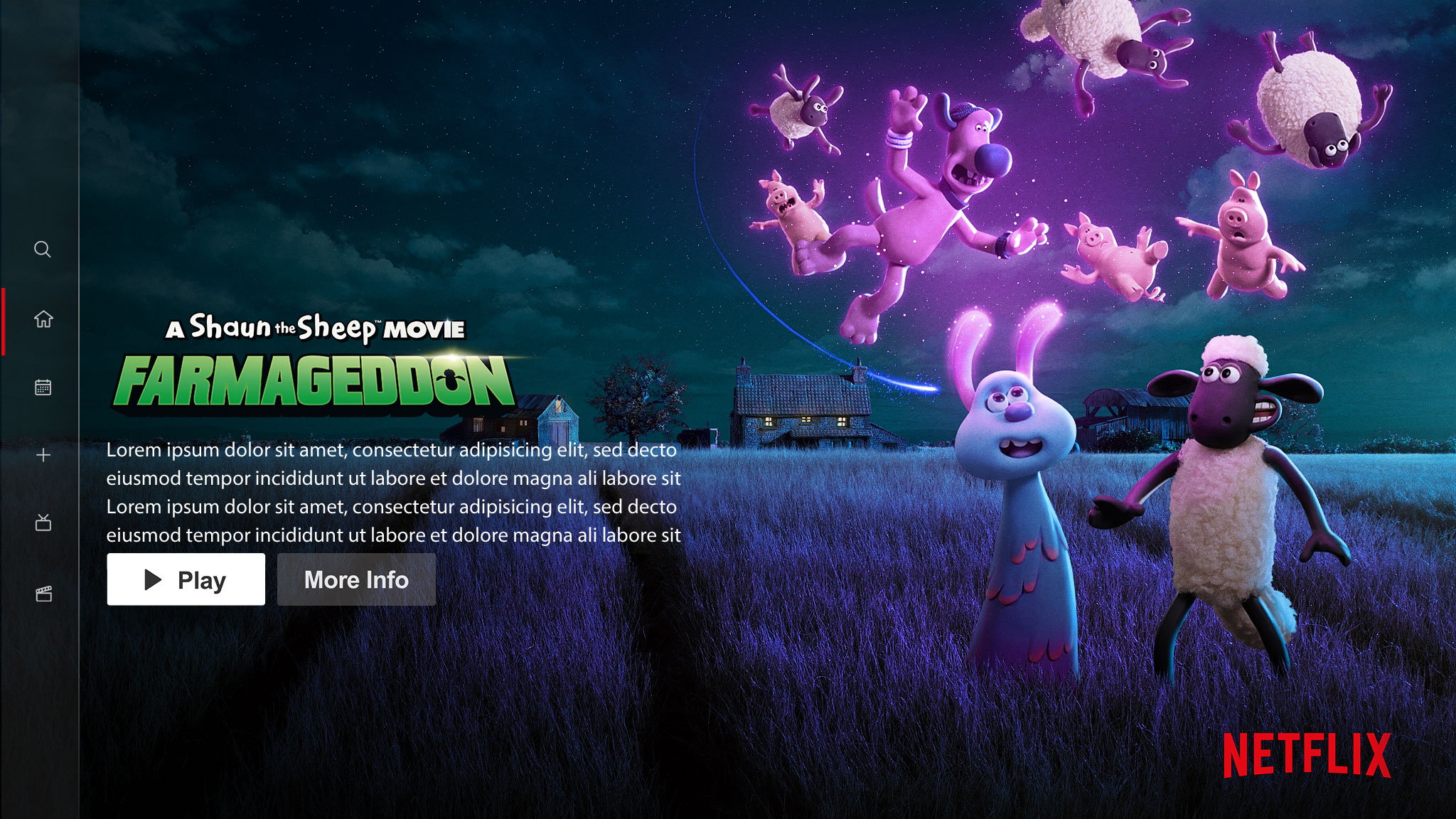 A Shaun the Sheep Movie: Farmageddon | Netflix Billboard Concept, Finishing & Illustration