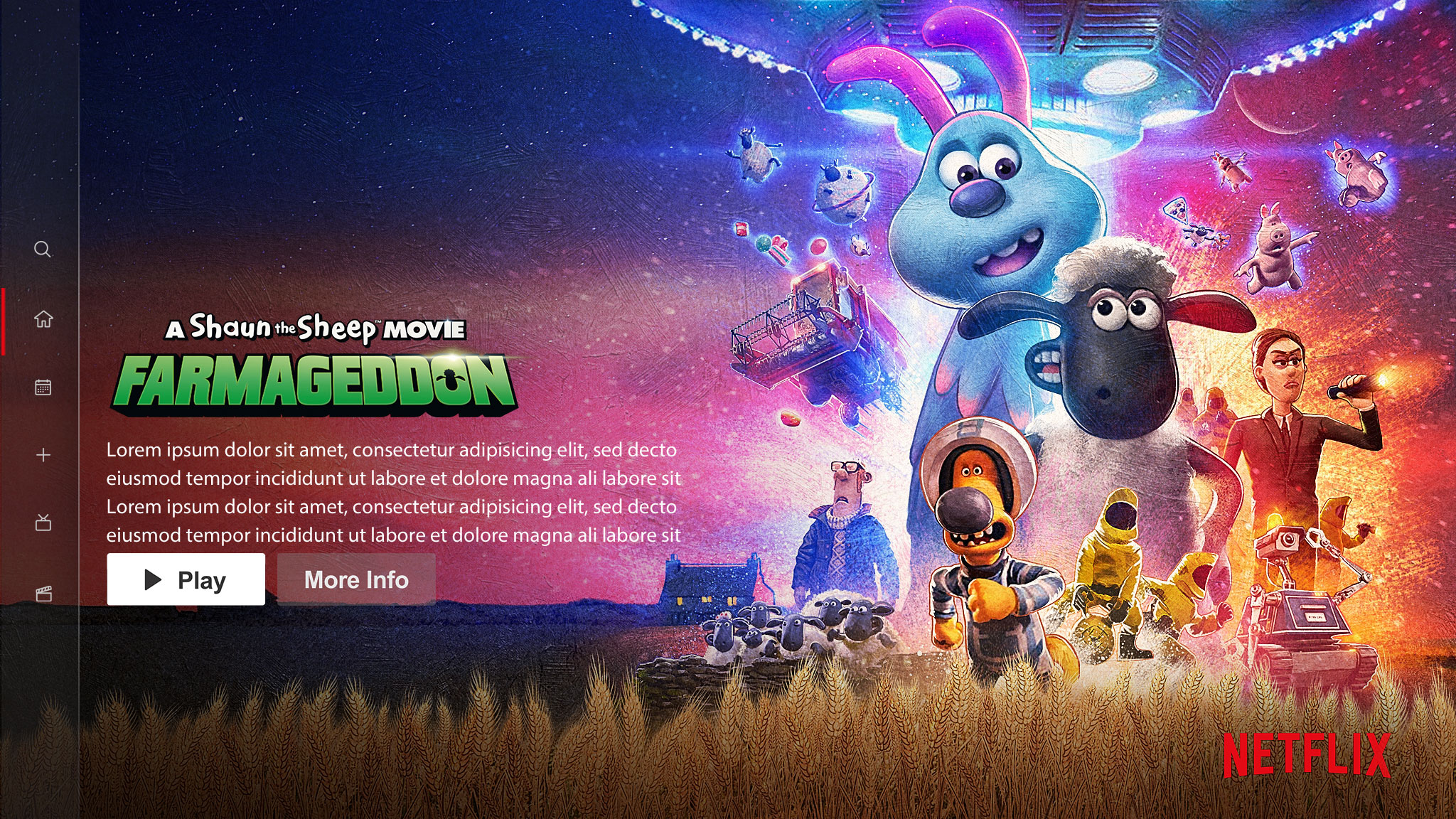 A Shaun the Sheep Movie: Farmageddon | Netflix Billboard Concept, Finishing & Illustration