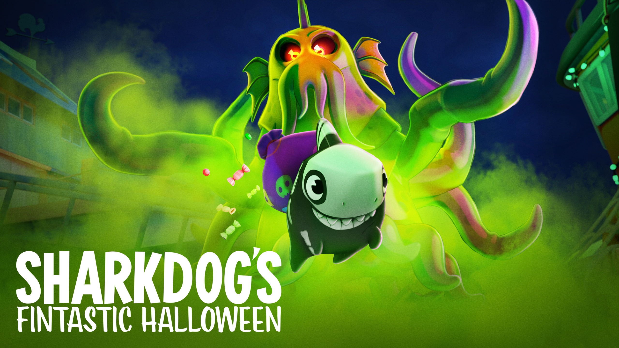 Sharkdog's Fintastic Halloween | Netflix ROAR Concept, Finishing & Illustration